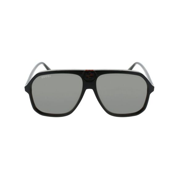 Gucci Aviator-Style Acetate Sunglasses Black Mens - Picture 1 of 6